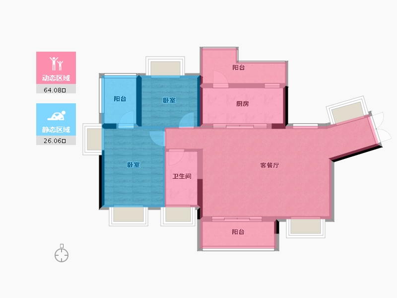 广东省-惠州市-江滨华府-81.05-户型库-动静分区