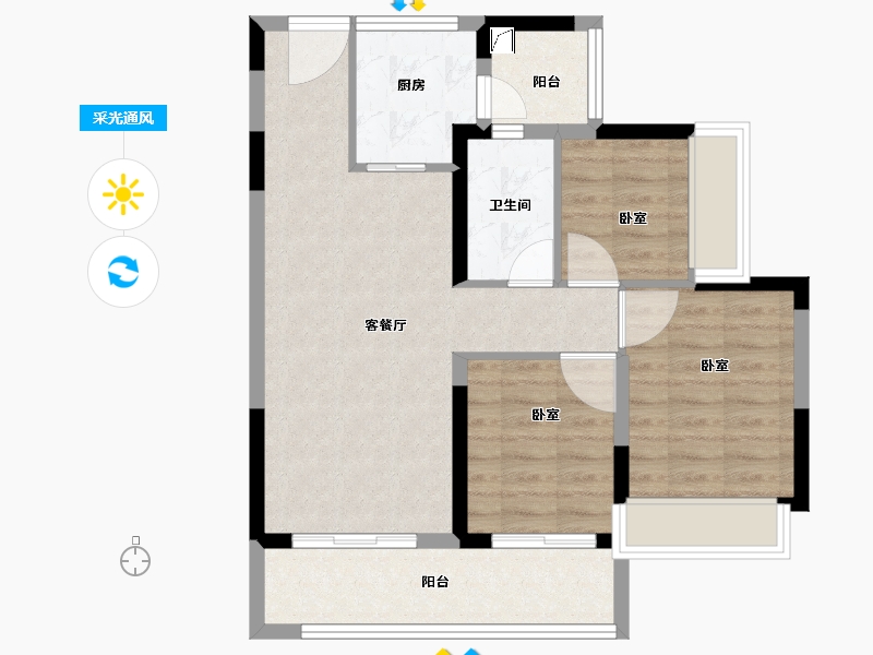 广东省-湛江市-敏捷珑玥台-72.99-户型库-采光通风