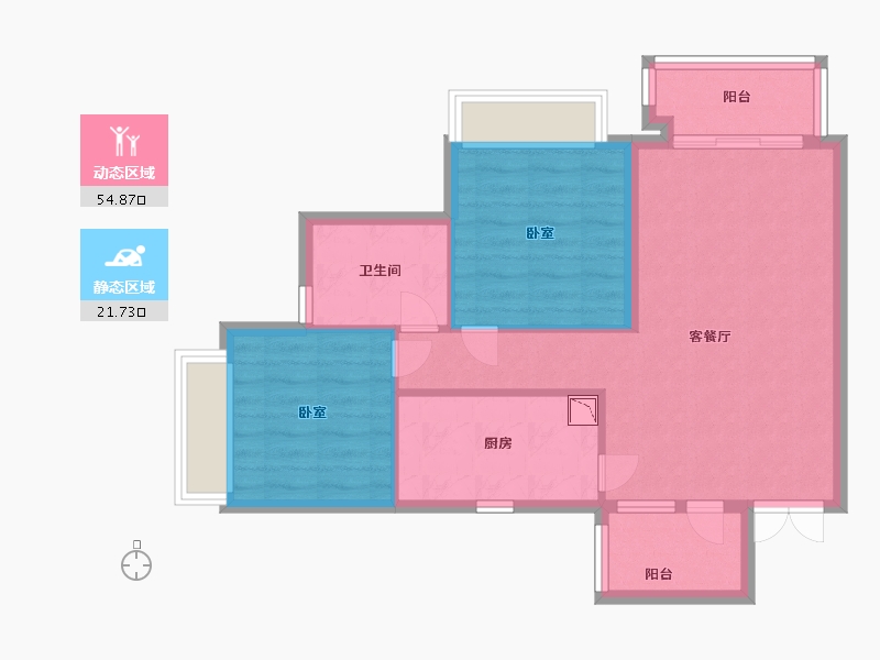 广东省-广州市-时代天韵-68.58-户型库-动静分区