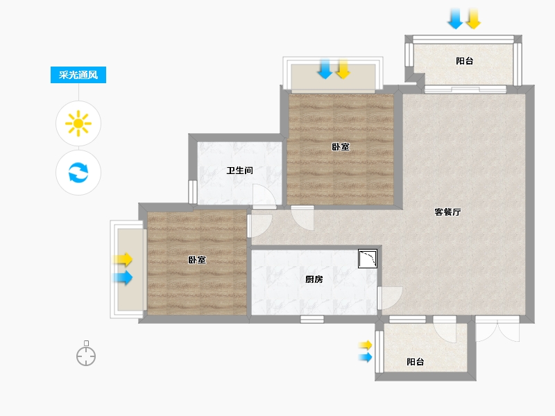 广东省-广州市-时代天韵-68.58-户型库-采光通风