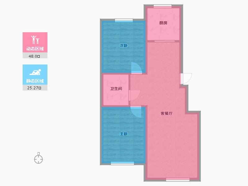 吉林省-长春市-远创紫樾台-65.59-户型库-动静分区