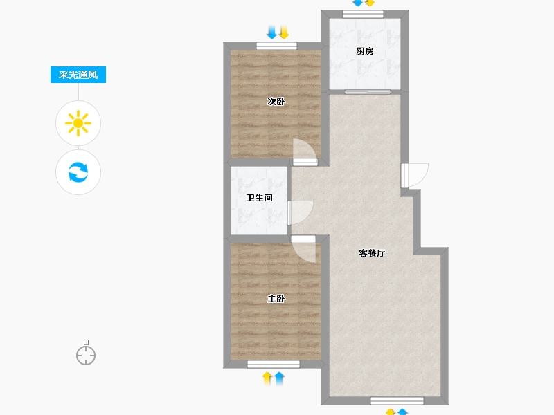 吉林省-长春市-远创紫樾台-65.59-户型库-采光通风