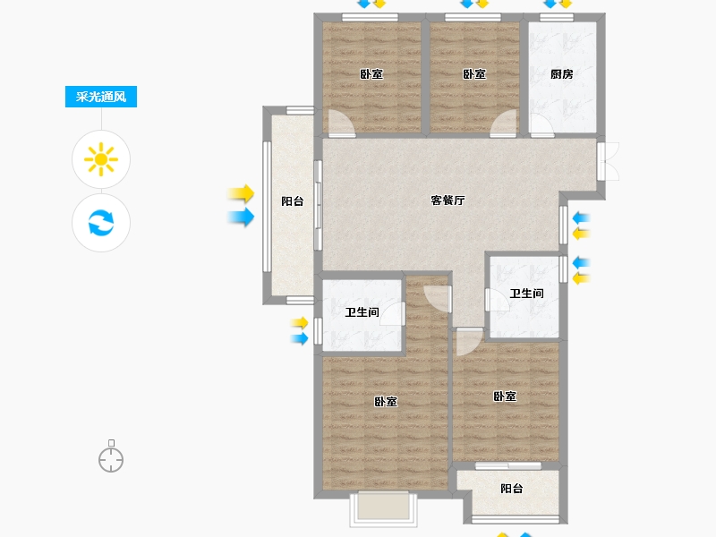 安徽省-黄山市-安地锦绣书院-104.01-户型库-采光通风