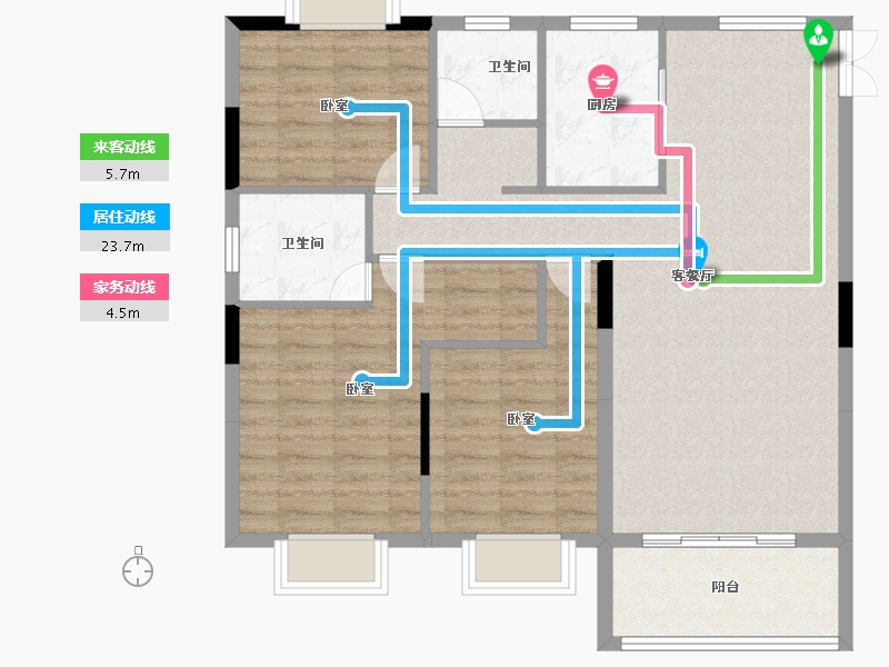 湖北省-孝感市-安陆涢东学府-94.47-户型库-动静线