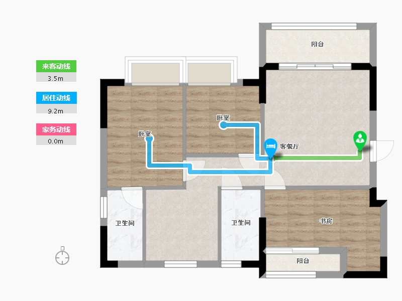 广东省-梅州市-程江金苑-70.79-户型库-动静线