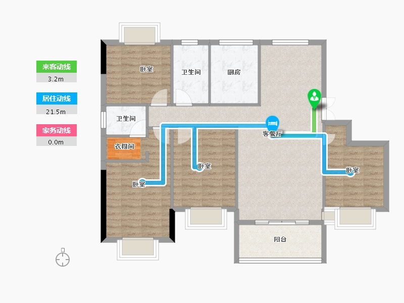 湖北省-孝感市-安陆涢东学府-100.85-户型库-动静线