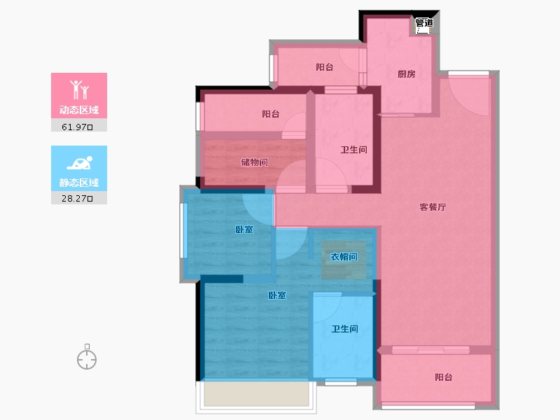 广东省-佛山市-朝安金茂悦-79.00-户型库-动静分区