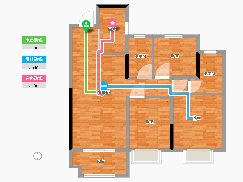 河南省-郑州市-新郑奥园和悦府-89.00-户型库-动静线