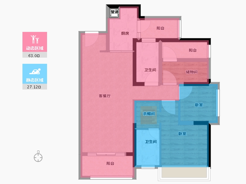 广东省-佛山市-朝安金茂悦-79.00-户型库-动静分区