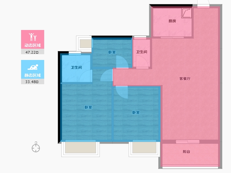 广东省-佛山市-美的明湖花园-72.24-户型库-动静分区