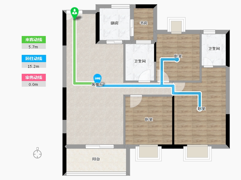 湖北省-孝感市-安陆涢东学府-89.50-户型库-动静线