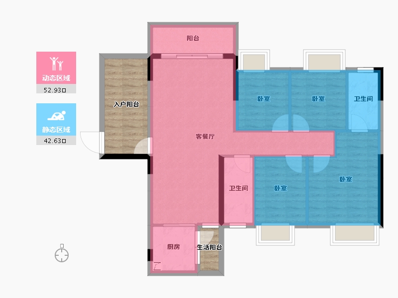 广东省-湛江市-凯悦华府-97.72-户型库-动静分区