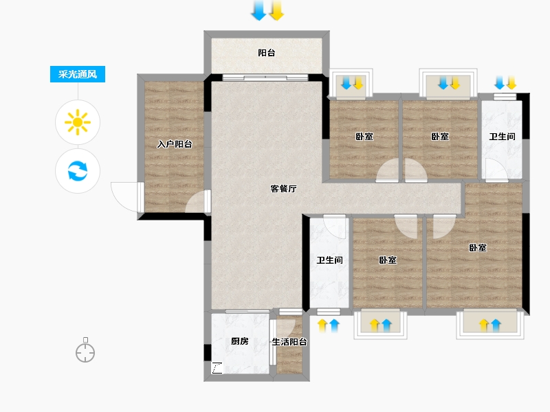 广东省-湛江市-凯悦华府-97.72-户型库-采光通风