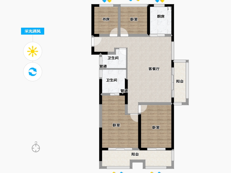 江苏省-镇江市-中建大观京江府-108.01-户型库-采光通风