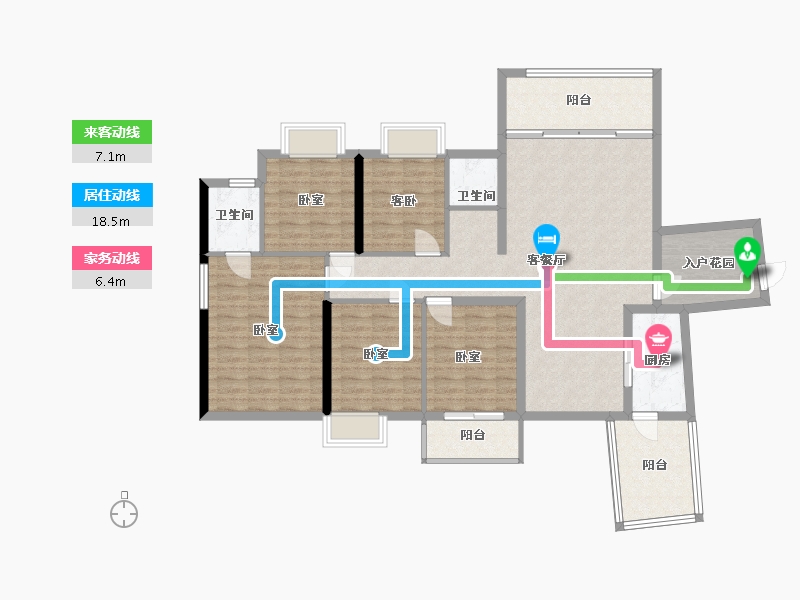 湖南省-郴州市-中耀林溪湾-132.40-户型库-动静线