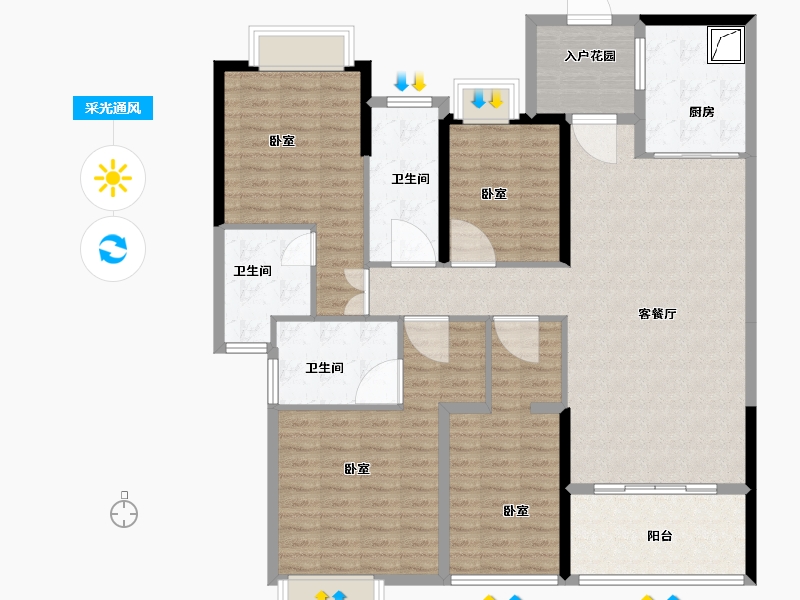 广东省-佛山市-恒大金名都-138.10-户型库-采光通风