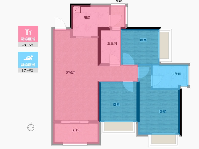 广东省-佛山市-恒大金名都-76.99-户型库-动静分区