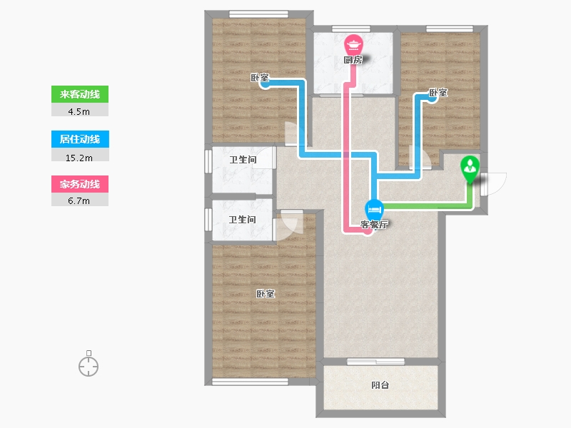 湖北省-孝感市-盛世豪庭-103.16-户型库-动静线