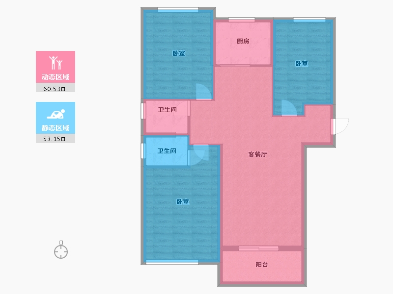 湖北省-孝感市-盛世豪庭-103.16-户型库-动静分区