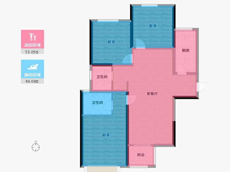 河南省-郑州市-瀚宇天悦城-91.00-户型库-动静分区