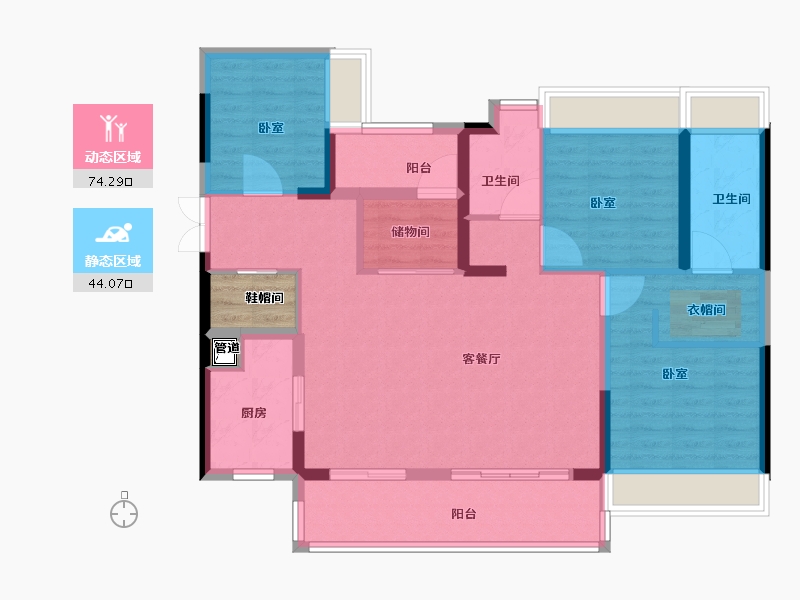 广东省-佛山市-朝安金茂悦-109.00-户型库-动静分区