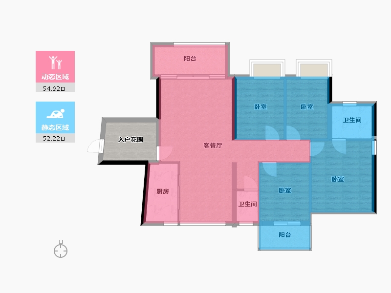 湖南省-郴州市-中耀林溪湾-103.95-户型库-动静分区