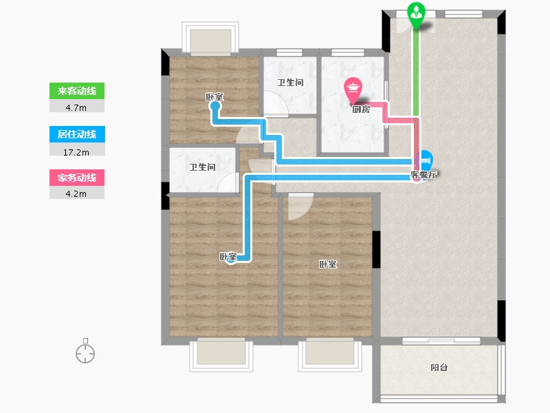 湖北省-孝感市-安陆涢东学府-96.65-户型库-动静线