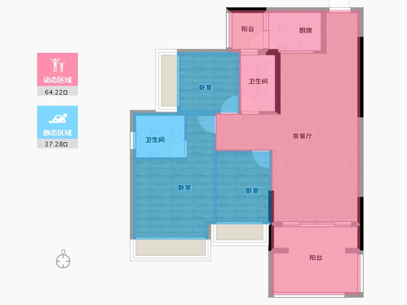 广东省-江门市-御凯名都-91.31-户型库-动静分区