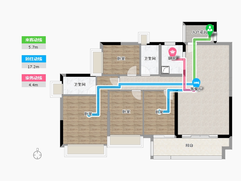 广东省-佛山市-海逸桃花源记-111.48-户型库-动静线