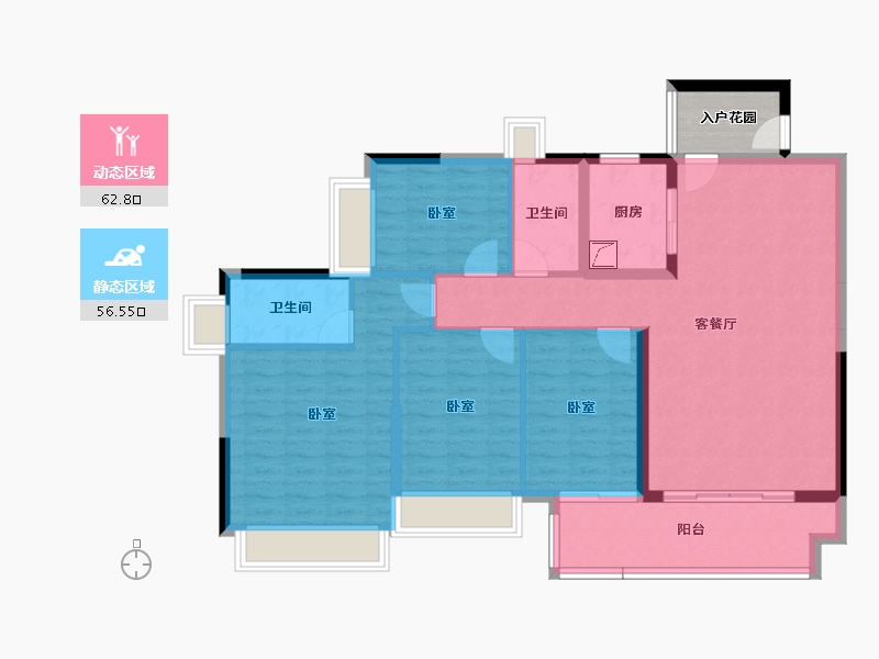 广东省-佛山市-海逸桃花源记-111.48-户型库-动静分区