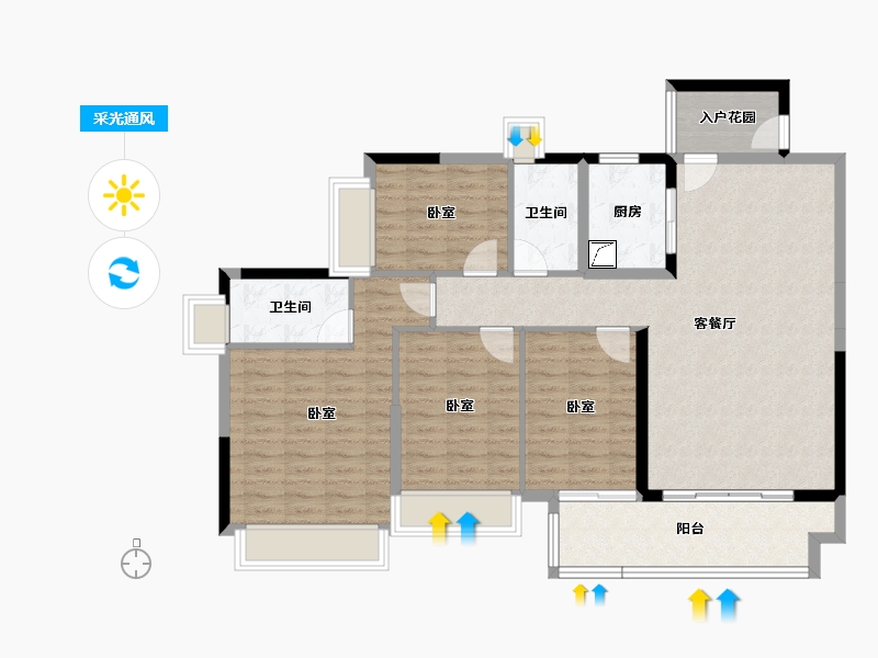 广东省-佛山市-海逸桃花源记-111.48-户型库-采光通风