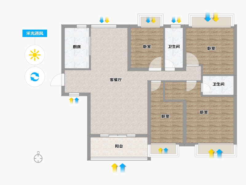 广东省-汕头市-保利和府-108.46-户型库-采光通风