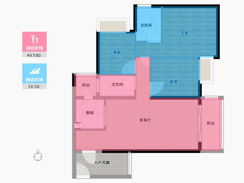 广东省-广州市-时代天韵-85.52-户型库-动静分区