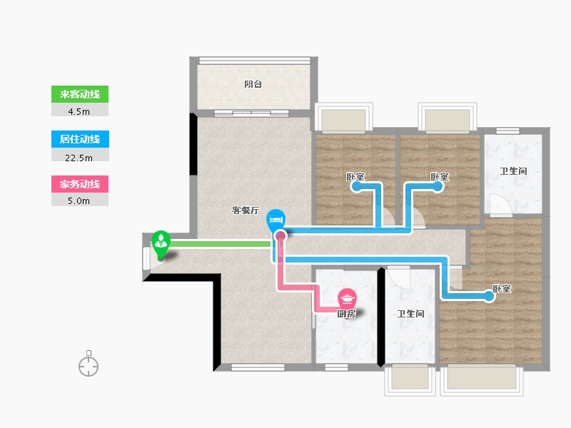 广东省-佛山市-美的明湖花园-96.63-户型库-动静线