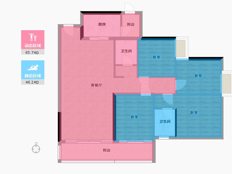 湖南省-郴州市-中耀林溪湾-101.64-户型库-动静分区