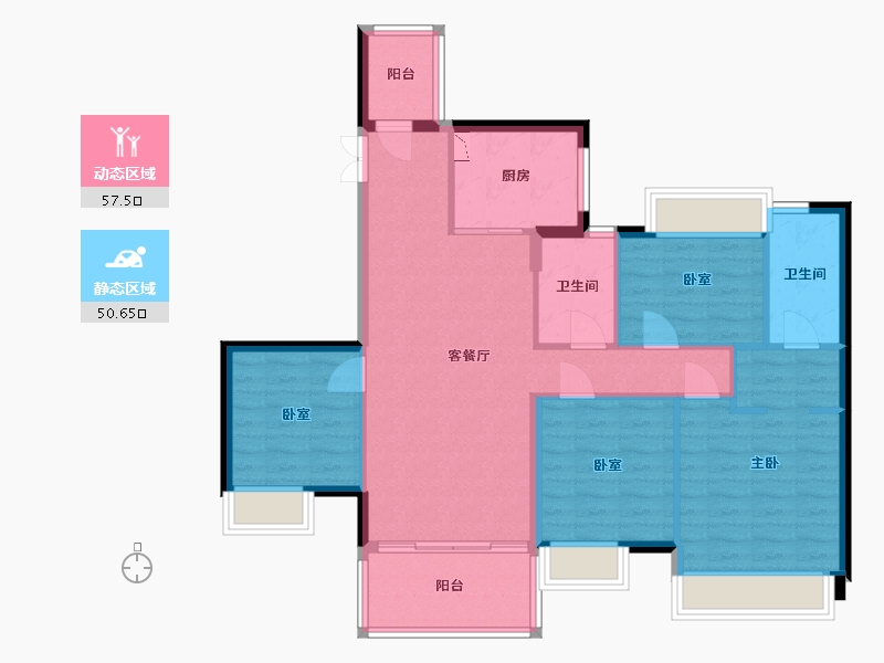 广东省-广州市-时代天韵-97.31-户型库-动静分区