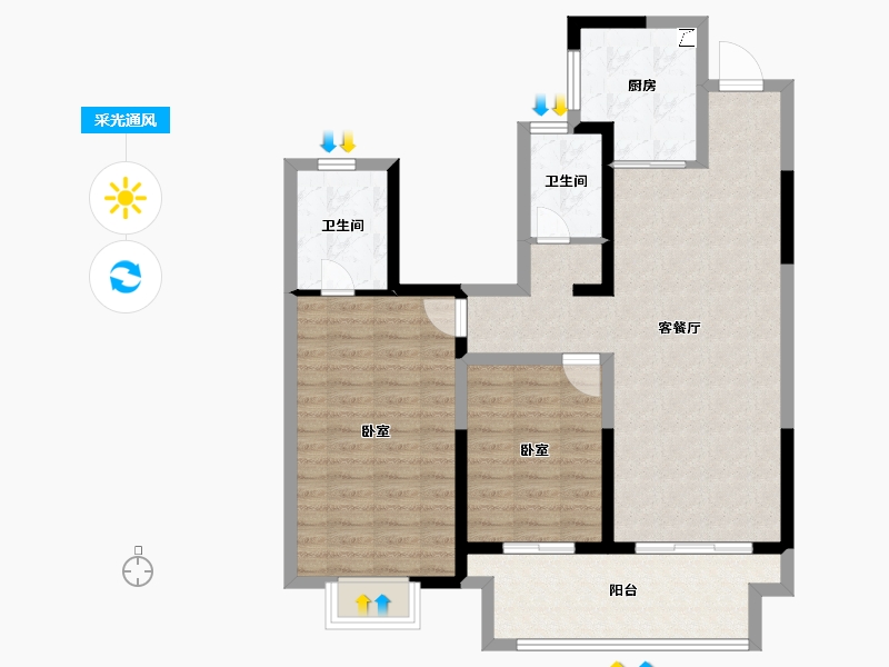 江苏省-镇江市-中建大观京江府-90.01-户型库-采光通风