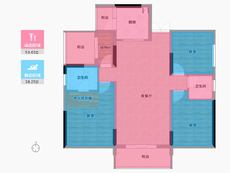 湖南省-长沙市-云栖国际-87.03-户型库-动静分区