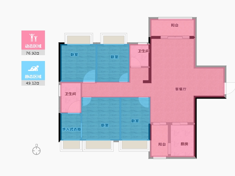 广东省-汕头市-天悦湾-114.00-户型库-动静分区