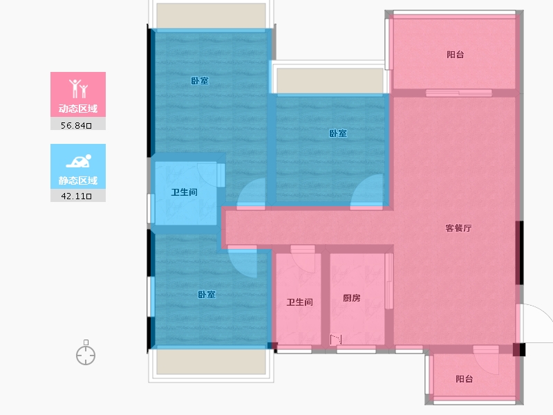 广东省-湛江市-奥园悦时代-86.73-户型库-动静分区