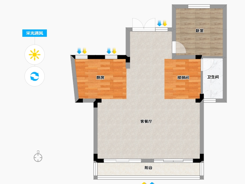 广东省-江门市-时代雁山湖（鹤山）-71.85-户型库-采光通风