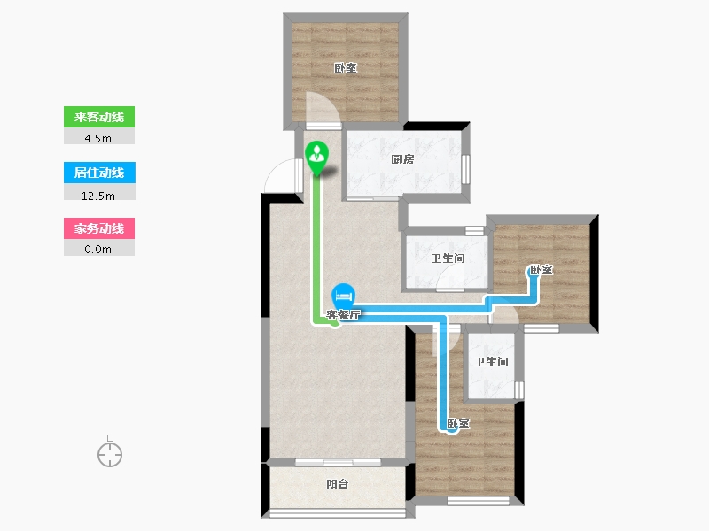 湖南省-长沙市-鸿海·公园里-73.01-户型库-动静线