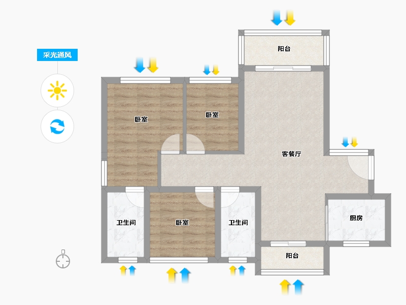 广东省-汕头市-龙光熙海岸-78.40-户型库-采光通风