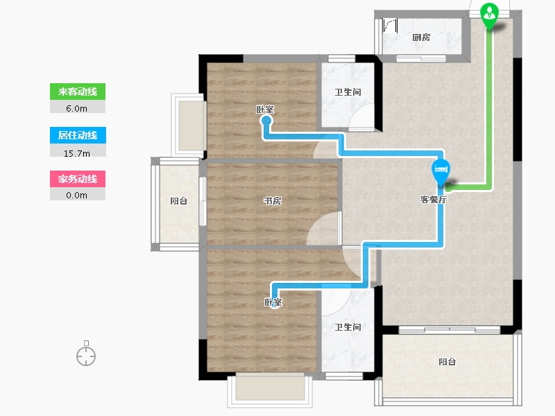 湖北省-咸宁市-平安滨江苑-94.35-户型库-动静线