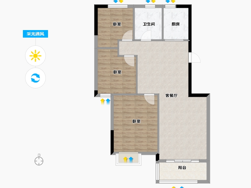 浙江省-宁波市-象山中央公馆-88.18-户型库-采光通风