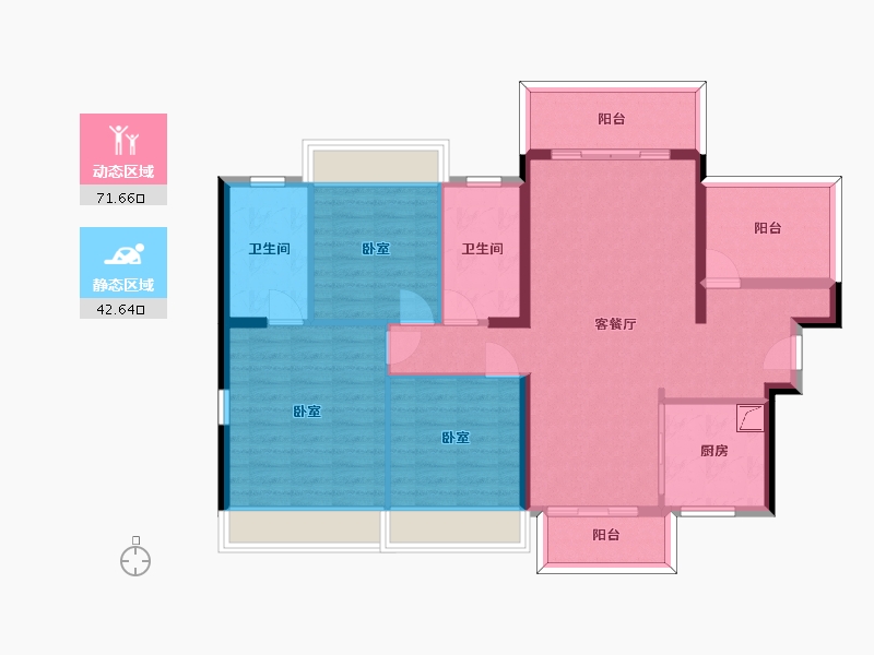 广东省-惠州市-中海水岸城-102.44-户型库-动静分区