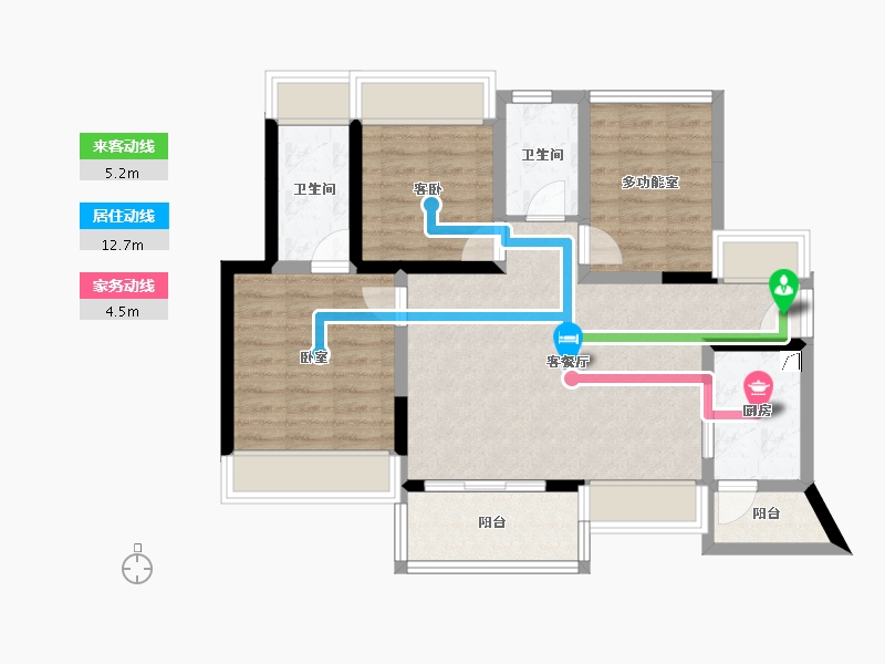 广东省-珠海市-龙光·玖龙湖-76.43-户型库-动静线