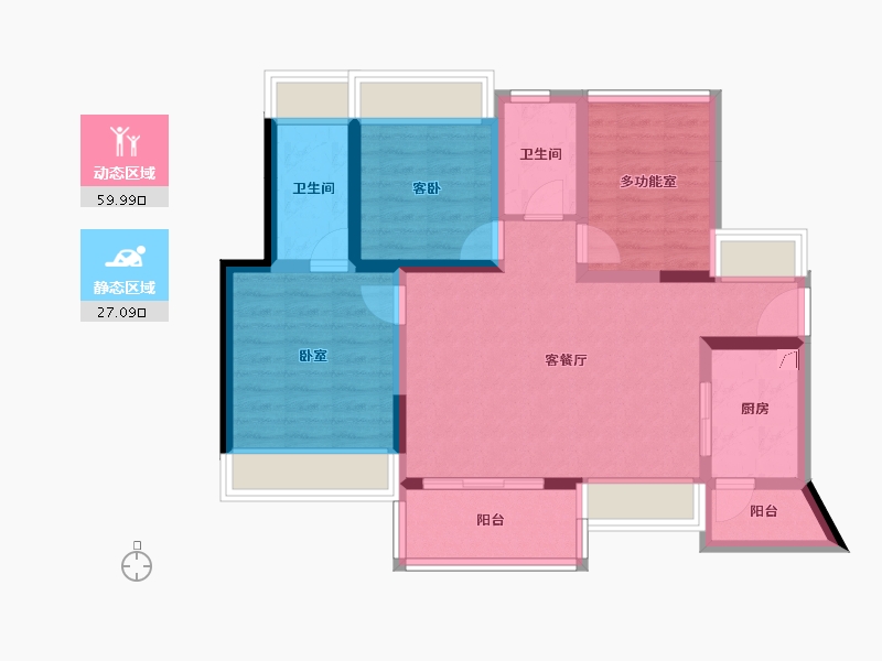 广东省-珠海市-龙光·玖龙湖-76.43-户型库-动静分区