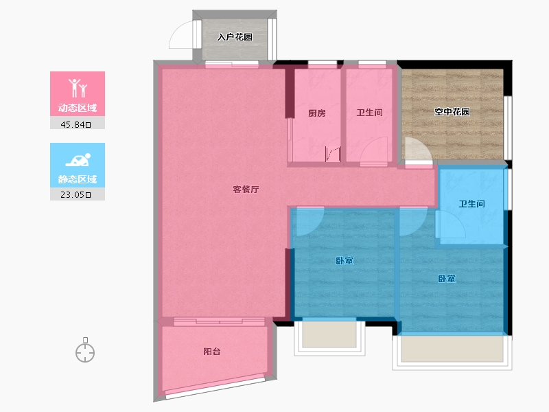 广东省-惠州市-凯悦春天-71.74-户型库-动静分区