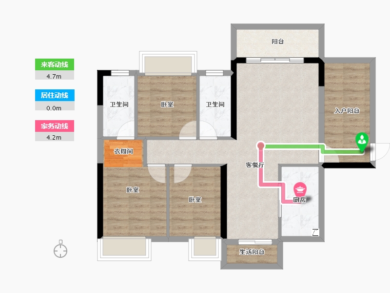 广东省-湛江市-凯悦华府-84.40-户型库-动静线